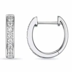 14 mm briljant creol i 14 karat vitguld med diamant