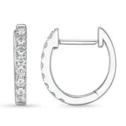 12 mm creol i 14 karat vitguld med diamant