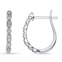 diamant creol i 14 karat vitguld med diamant 