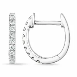 8 mm creol i 14 karat vitguld med diamant