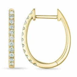 12 mm creol i 14 karat guld med diamant