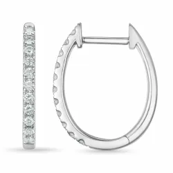 12 mm creol i 14 karat vitguld med diamant