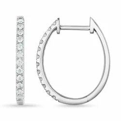 14 mm creol i 14 karat vitguld med diamant