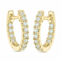 12 mm diamant creol i 14 karat guld med diamant