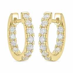 14 mm diamant creol i 14 karat guld med diamant 