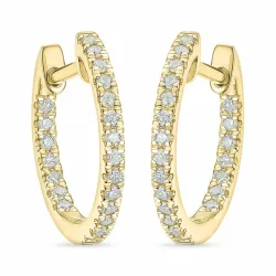 15 mm diamant creol i 14 karat guld med diamant