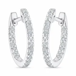 14 mm diamant creol i 14 karat vitguld med diamant