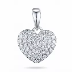 hjärta diamantberlocker i 14  carat vitguld 0,49 ct