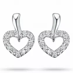 Hjärta diamant örhängen i 14 karat vitguld med diamanter 