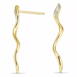 långa diamantörhängen i 14 karat guld med diamant