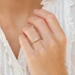 Diamantring i 14  karat guld 0,20 ct 0,13 ct