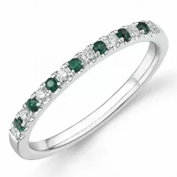 Smaragd diamantring i 14  karat vitguld 0,15 ct 0,10 ct