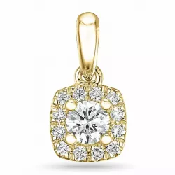 fyrkantigt diamant hängen i 14  carat guld 0,22 ct