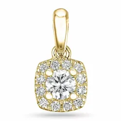 fyrkantigt diamant hängen i 14  carat guld 0,22 ct