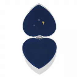 Dopgåvor: 10 x 10 cm hjärta smyckeskrin i förkromad  modell: 154-83495