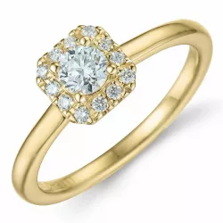 diamant ring i 14  karat guld 0,26 ct 0,096 ct