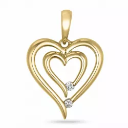 hjärta diamant hängen i 14  carat guld 0,044 ct