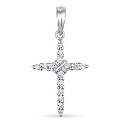 kors diamant hängen i 14  carat vitguld 0,15 ct