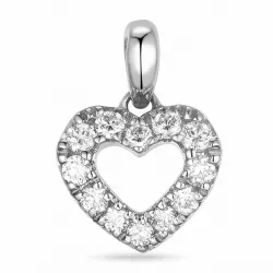 hjärta diamantberlocker i 14  carat vitguld 0,206 ct