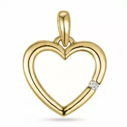 hjärta diamantberlocker i 14  carat guld 0,01 ct