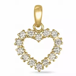 hjärta diamant hängen i 14  carat guld 0,19 ct