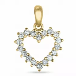 hjärta diamant hängen i 14  carat guld 0,19 ct
