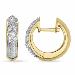 briljant creol i 14 karat guld och vitguld med diamant 