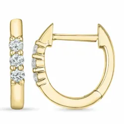 12 mm diamant creol i 14 karat guld med diamant