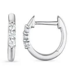 12 mm diamant creol i 14 karat vitguld med diamant