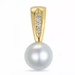 pärla diamantberlocker i 14  carat guld 0,048 ct