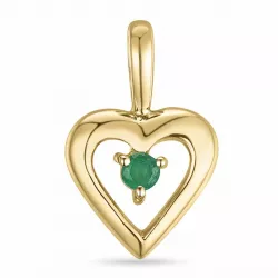 hjärta smaragd hängen i 14  carat guld 0,053 ct