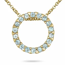 42 cm plus 3 cm förlängningskedja halsband med hängen i 14 karat guld 0,414 ct