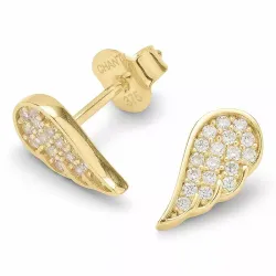 Örhängestift i 9 karat guld med zirkon
