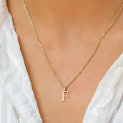 bokstav f hängen i 9 karat guld - My Letter