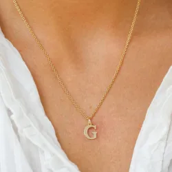 bokstav g hängen i 9 karat guld - My Letter