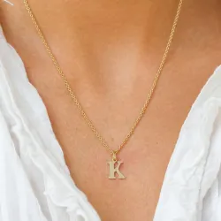 bokstav k hängen i 9 karat guld - My Letter