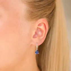 droppformad örhängen i 9 karat guld med safir och zirkon - Gold Collection
