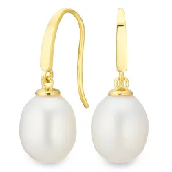 8-8,5 mm pärla örhängen i 9 karat guld - Gold Collection