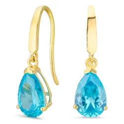 droppformad örhängen i 9 karat guld med topas och zirkon - Gold Collection
