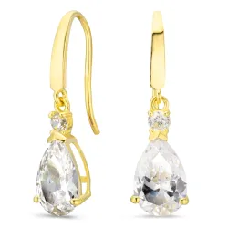 droppformad örhängen i 9 karat guld med zirkon - Gold Collection