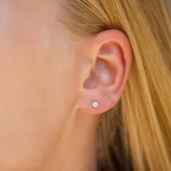 3,5 mm örhängestift i 9 karat guld med zirkon - Gold Collection