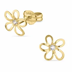 blommor örhängen i 8 karat guld med zirkon - Gold Collection