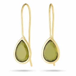 droppe örhängen i 9 karat guld med zirkon - Gold Collection