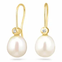 örhängen i 9 karat guld med zirkon - Gold Collection
