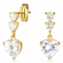 hjärta örhängen i 9 karat guld med