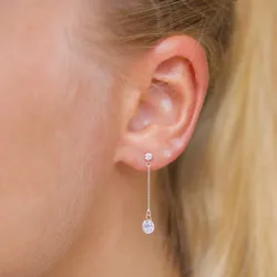 långa kedja örhängen i 8 karat guld med zirkon - Gold Collection