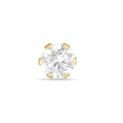 1/2 par 4 mm örhängestift i 9 karat guld med zirkon - Gold Collection