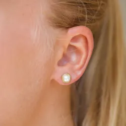 8 mm pärlörhängen i 9 karat guld med  - Gold Collection