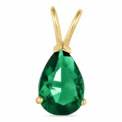 droppe grön hängen i 9 karat guld - Gold Collection