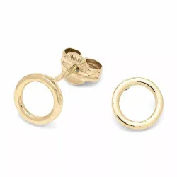 runda örhängestift i 9 karat guld - Gold Collection